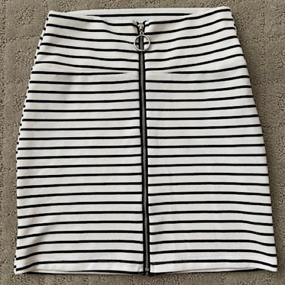 Striped Mini Pencil Skirt, Small